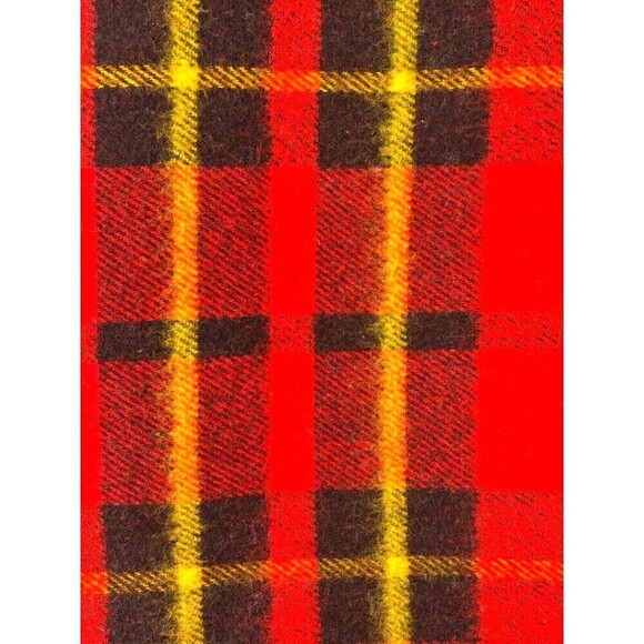 Faribo Red Tartan Plaid Stadium Blanket Faribault Woolen Mill USA 44x51 - Picture 4 of 5